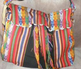 Large Aguayo Fabric Peruvian HoboTexture Handbag